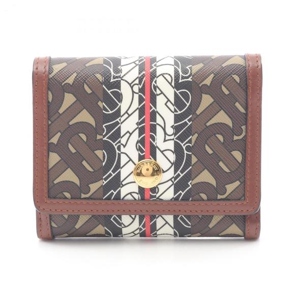 Burberry Monogram Stripe Tri-fold Wallet in Leather and PVC, Brown/Multicolor... - Picture 1 of 9
